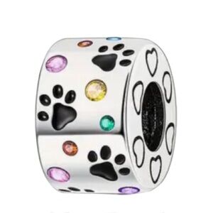 S925 Pet Paw Print Slide-On Charm Pandora Style 🐾